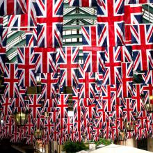 English flags on the roof